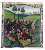 Francais 76, fol. 144, Bataille de Crecy (1346)